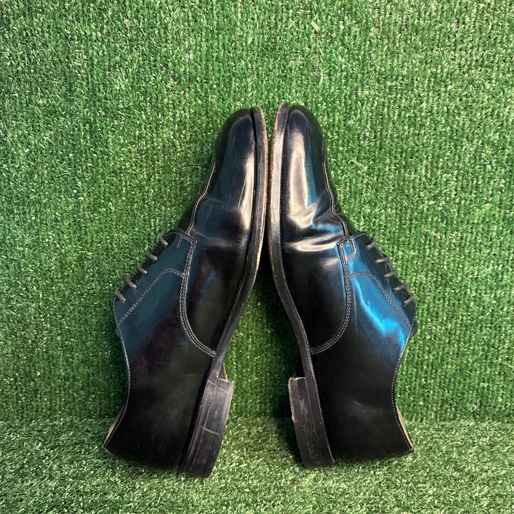 Cole Haan Split Toe Leather Lace Up Oxford Dress Shoes Black Mens Sz 10 EE Wide
